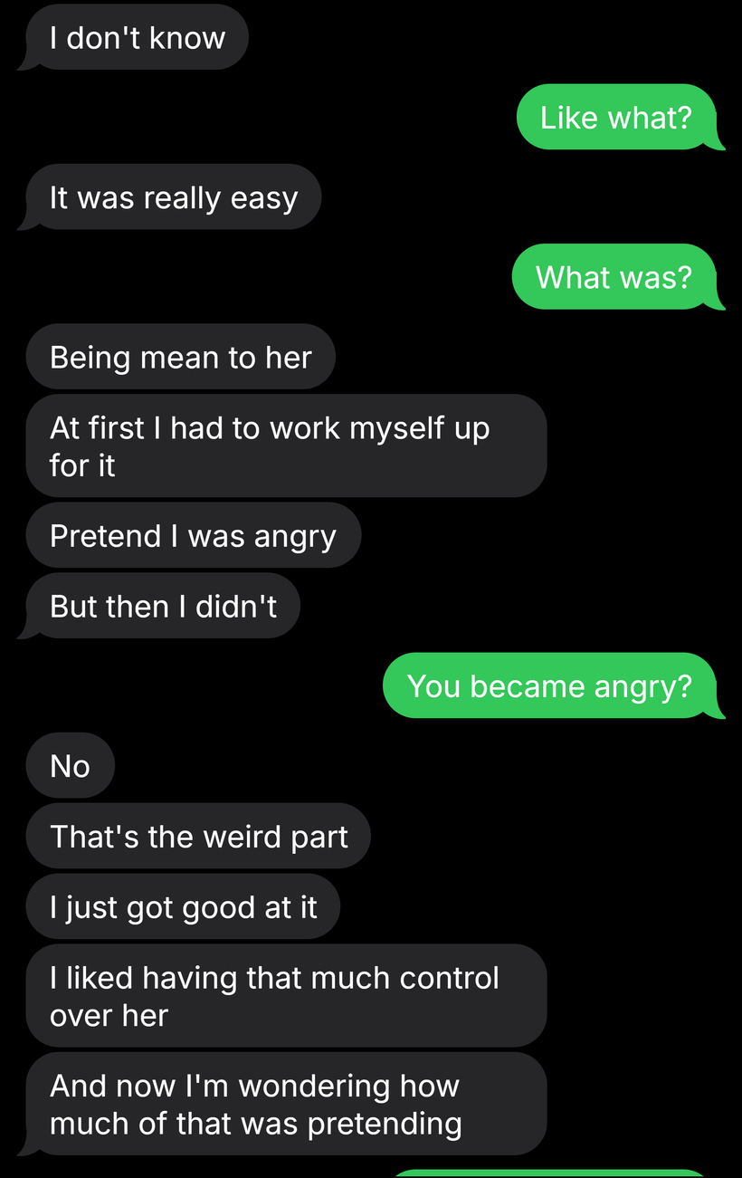 Text messages between Mia and Leah, part 6 of 9