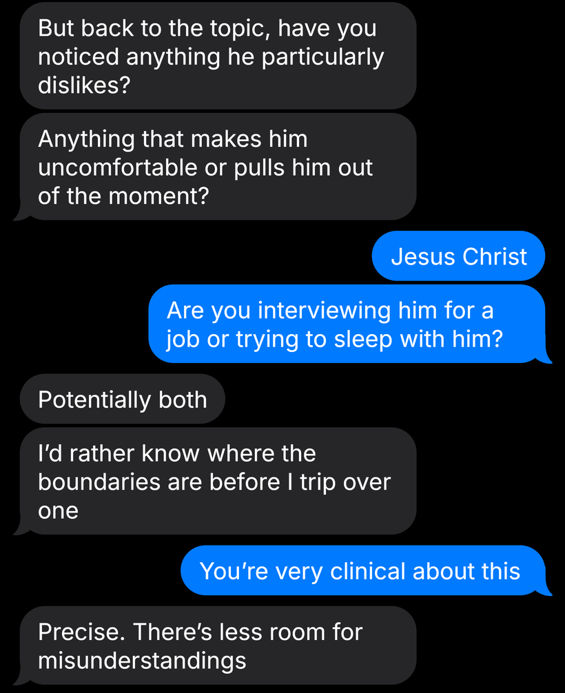Text messages between Mia and Leah, part 14 of 15